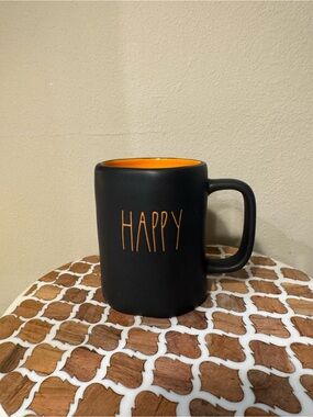 Rae Dunn ‘Happy Halloween’ Matte Black Ceramic Mug with Orange Interior